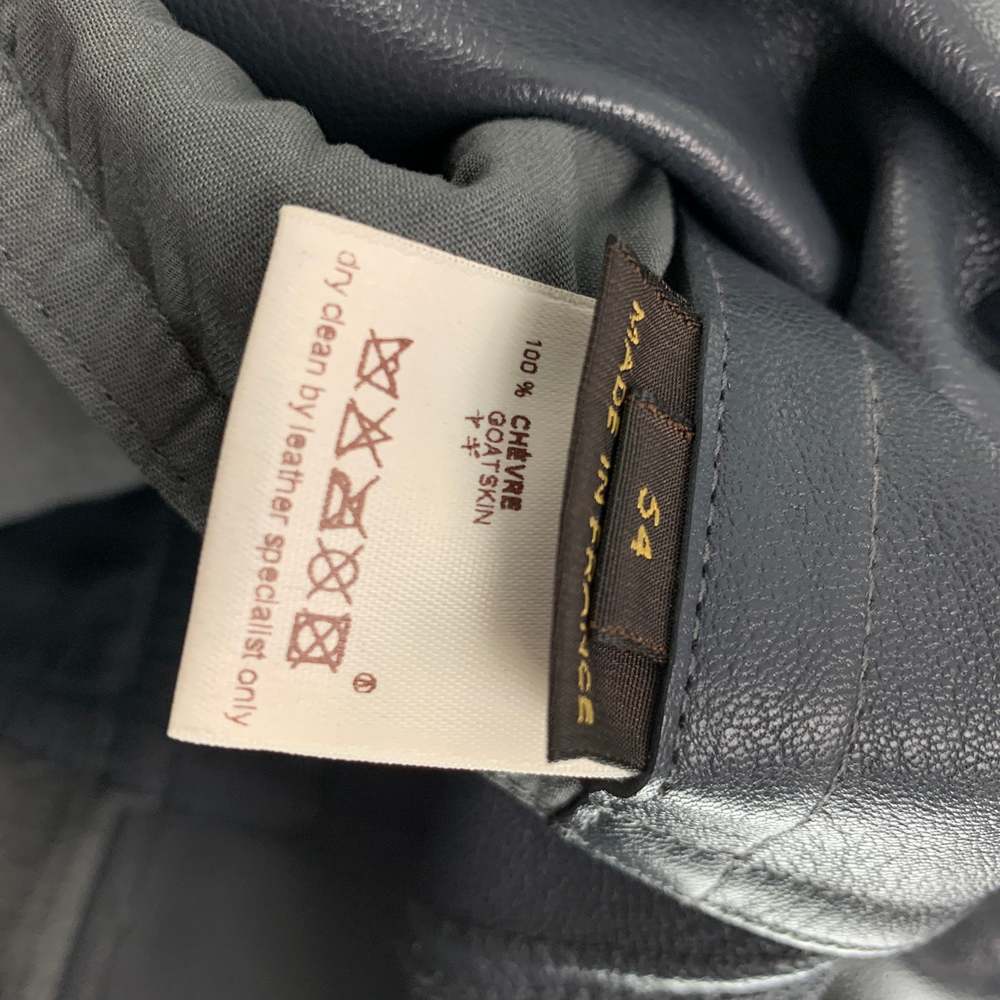 LOUIS VUITTON Grey Suede Leather Zip Up Jacket - Picture 7 of 8